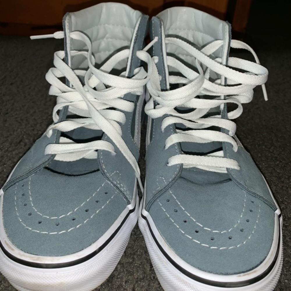 teal/seafoam green high top vans